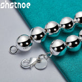 925 Silver 10mm Ball Chain Bracelet Women Men Party Jewelry