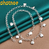 925 Silver 18" Round Bean Chain Necklace for Party Wedding