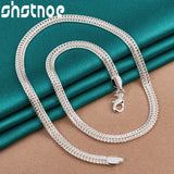 925 Silver 20-Inch Flat Snake Chain Necklace Wedding Charm Gift