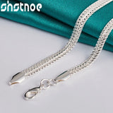 925 Silver 20-Inch Flat Snake Chain Necklace Wedding Charm Gift