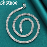 925 Silver 20-Inch Flat Snake Chain Necklace Wedding Charm Gift