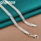 925 Silver 20-Inch Flat Snake Chain Necklace Wedding Charm Gift