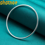 925 Sterling Silver 3mm Circle Bangles Bracelet Wedding Party Jewelry