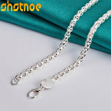 925 Silver 4mm Round Box Chain Necklace 18/20/22/24 Inch