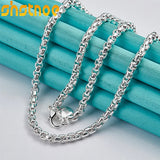 925 Silver 4mm Round Box Chain Necklace 18/20/22/24 Inch