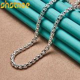 925 Silver 4mm Round Box Chain Necklace 18/20/22/24 Inch