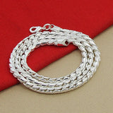 925 Sterling Silver 4mm 20 Inch Snake Chain Necklace Jewelry