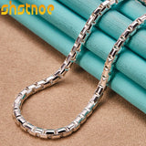 925 Silver 4mm Box Chain Necklace 18 Inch Choker Jewelry