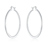 925 Silver 55mm Round Hoop Earrings Wedding Gift Jewelry