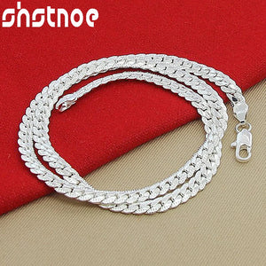 925 Silver 6mm Side Chain Necklace for Women