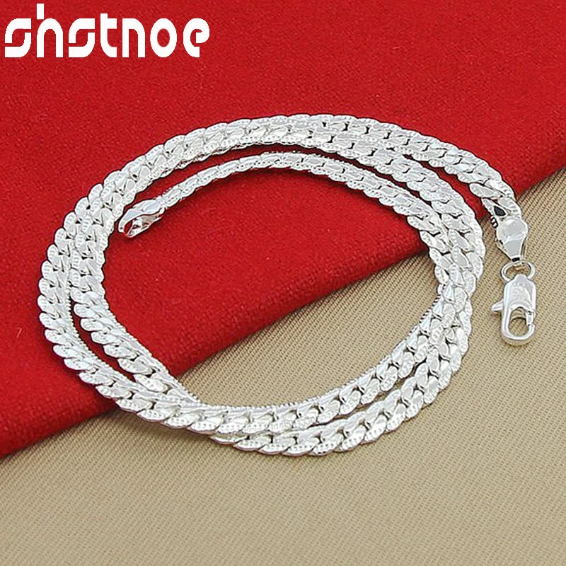 925 Silver 6mm Side Chain Necklace for Women