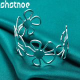 925 Silver Adjustable Full Flowers Bangle for Women