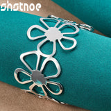 925 Silver Adjustable Full Flowers Bangle for Women
