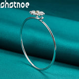 925 Silver Daisy Bangle Bracelet Wedding Charm Jewelry