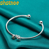 925 Silver Bell Bangle Cuff Bracelet Wedding Jewelry