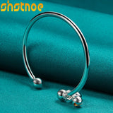 925 Silver Bell Bangle Cuff Bracelet Wedding Jewelry