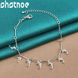 925 Silver Dolphin Pendant Bracelet for Women