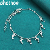 925 Silver Dolphin Pendant Bracelet for Women