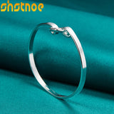 925 Silver Heart Bangle Bracelet