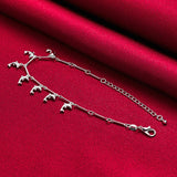 925 Silver Dolphin Pendant Chain Bracelet Woman Wedding Jewelry