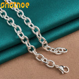 925 Silver Flower Pendant Necklace 18 Inch Chain Women Wedding Jewelry
