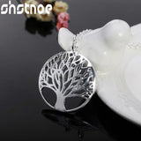 925 Silver Tree Pendant Necklace 16-30" Chain