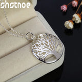 925 Silver Tree Pendant Necklace 16-30" Chain