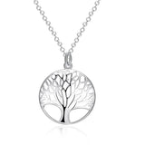 925 Silver Tree Pendant Necklace 16-30" Chain