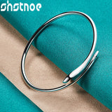 925 Silver Snake Shaped Bangle Women Lady Birthday Engagement Wedding Jewelry