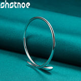 925 Silver Snake Shaped Bangle Women Lady Birthday Engagement Wedding Jewelry