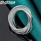 925 Silver Circle Rings Women Men Engagement Party Jewelry Gift