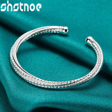 925 Silver Twisted Particle Bangle for Women