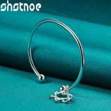 925 Silver Star Of David Bangle Adjustable Opening Charm Jewelry