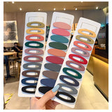 10PCS Geometric Matte Hairpins Sweet Hair Clip Barrette Hair Accessories