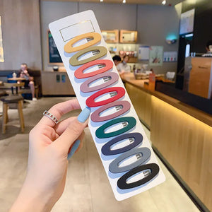 10PCS Geometric Matte Hairpins Sweet Hair Clip Barrette Hair Accessories