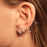925 Silver Tiny Hoop Earrings for Cartilage Piercing