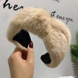 Plush Bow Knot Cross Wide Side Hair Band Bezel Hair Hoop Girls Headband