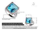 Peridot CZ Hyperbole Rhodium Plated Engagement Ring R751 R752