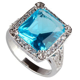 Peridot CZ Hyperbole Rhodium Plated Engagement Ring R751 R752