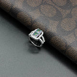 Rainbow CZ Rhodium Plated Wedding Ring Size 6-9