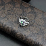 Rainbow CZ Rhodium Plated Wedding Ring Size 6-9