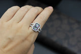 Rainbow CZ Rhodium Plated Wedding Ring Size 6-9