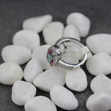 Rainbow CZ Rhodium Plated Wedding Ring - R775