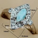 Larimar Charms Engagement Wedding Rings for Women R3508 Size 6 7 8 9