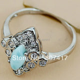 Larimar Charms Engagement Wedding Rings for Women R3508 Size 6 7 8 9