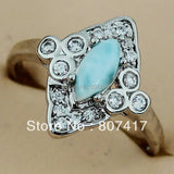 Larimar Charms Engagement Wedding Rings for Women R3508 Size 6 7 8 9
