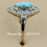Larimar Charms Engagement Wedding Rings for Women R3508 Size 6 7 8 9