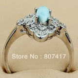 Larimar Charms Engagement Wedding Rings for Women R3508 Size 6 7 8 9