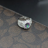Rainbow CZ Engagement Wedding Ring Size 6 7 8