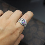 Rainbow CZ Engagement Wedding Ring Size 6 7 8